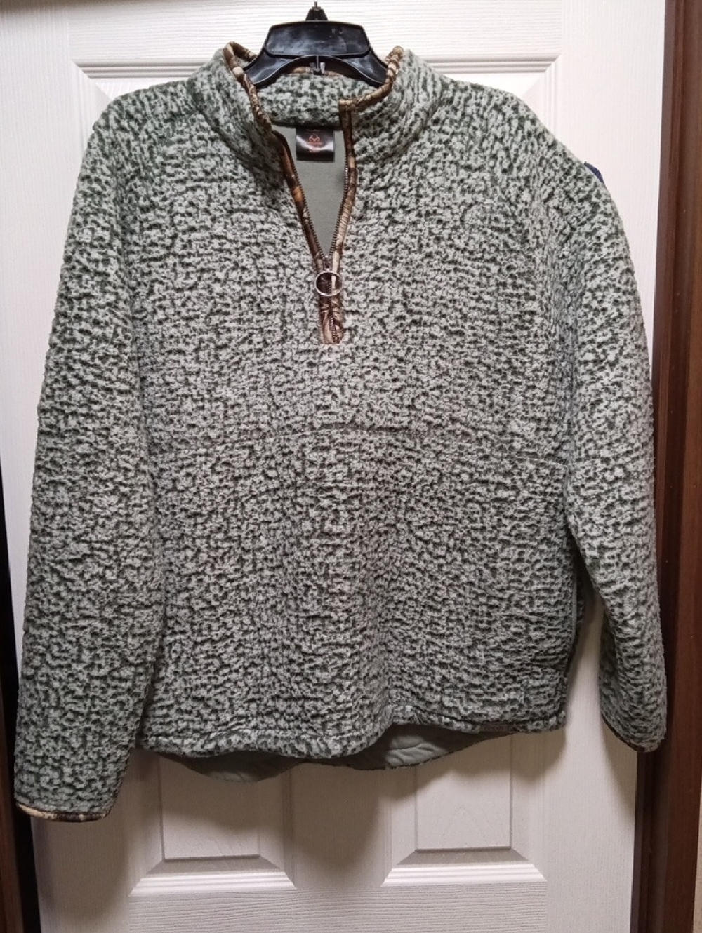 Women's Size XL Realtree Ocean+ Coast Sage Green Sherpa Half-Zip Utility Jacket